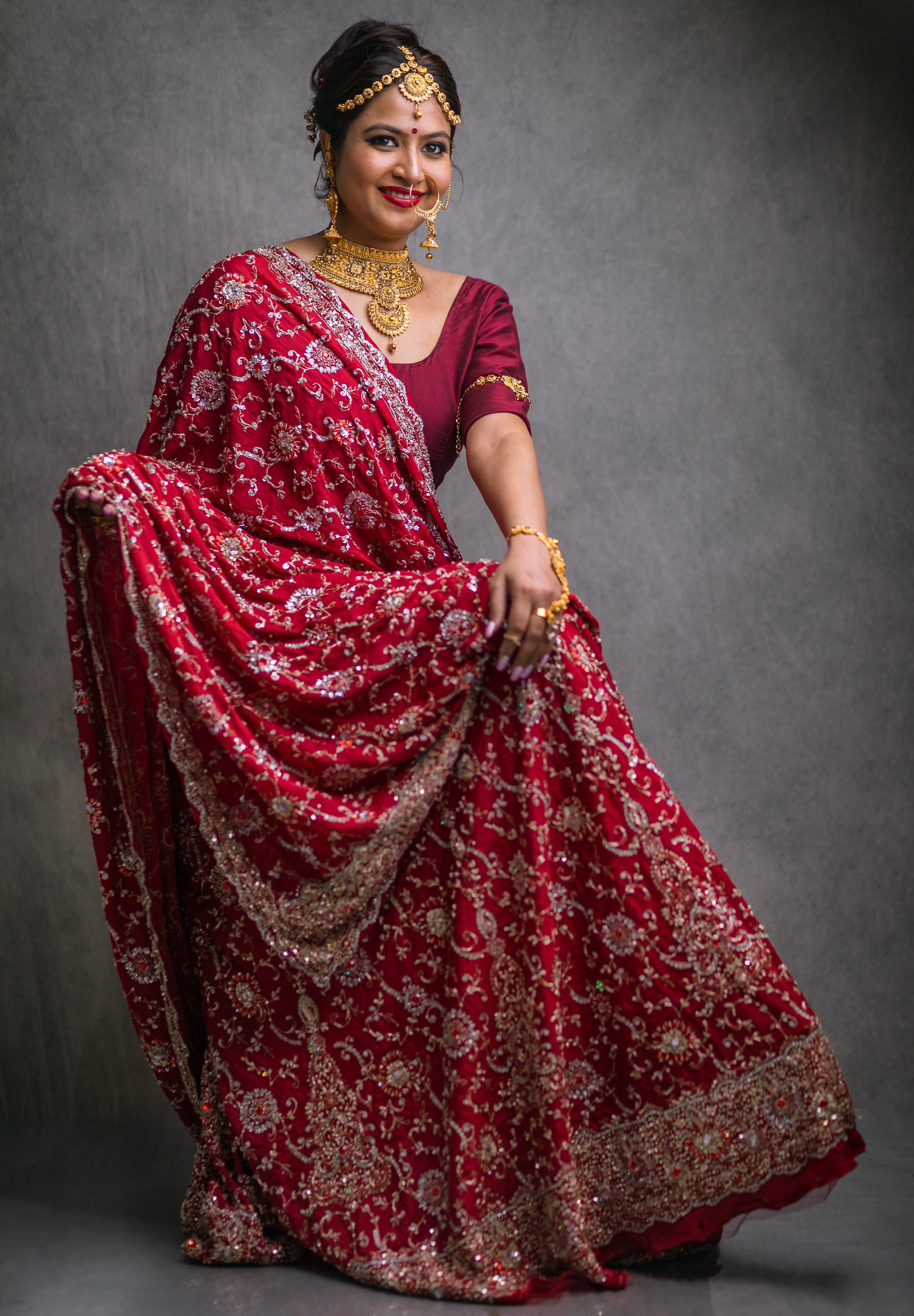 Pure Crepe Lehenga With Zardosi Work