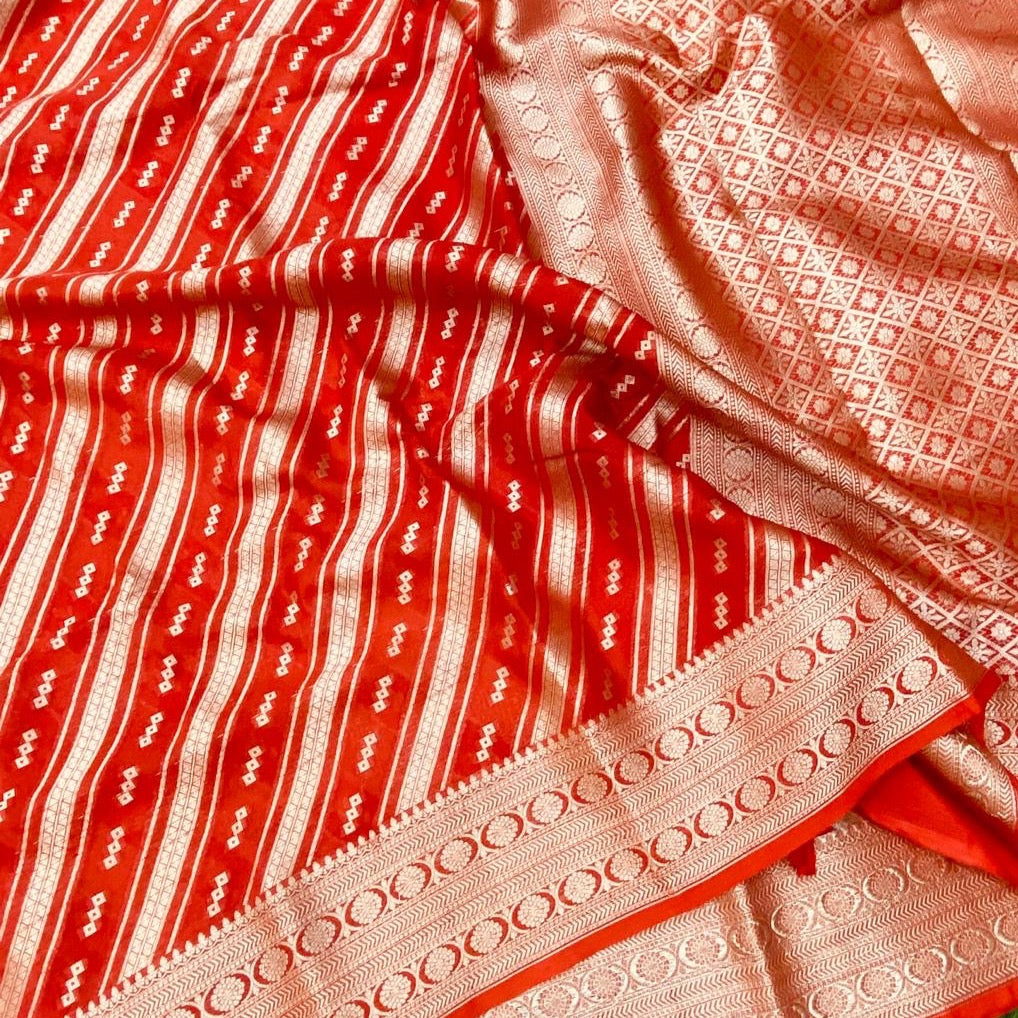 Banarasi Warm Silk Saree- Red, Pink, Blue, Yellow, and Various Colours Available