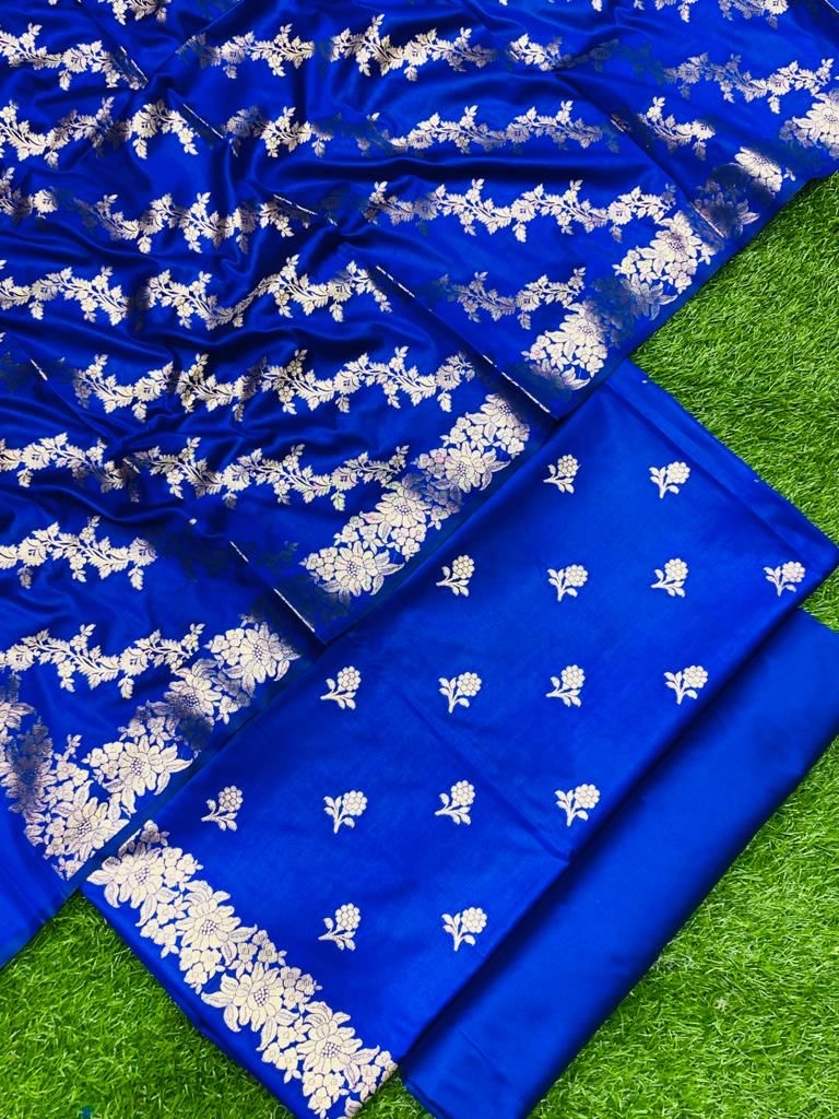 Banarasi Cotton Silk Unstitched Suit Material