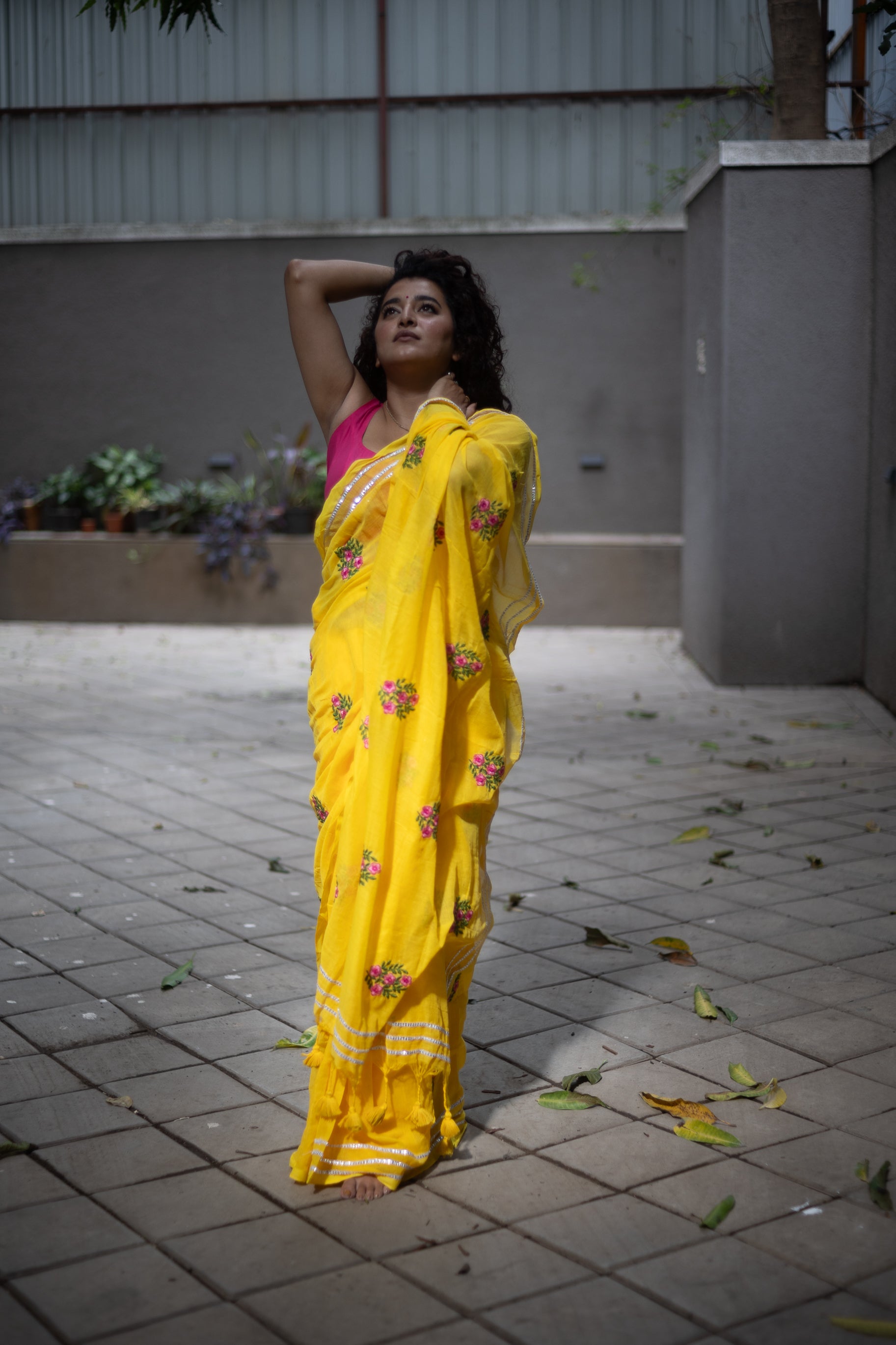Handloom Mul Cotton With Embroidered Sarees - Magenta, Yellow, Black, Red, Olive Green, White