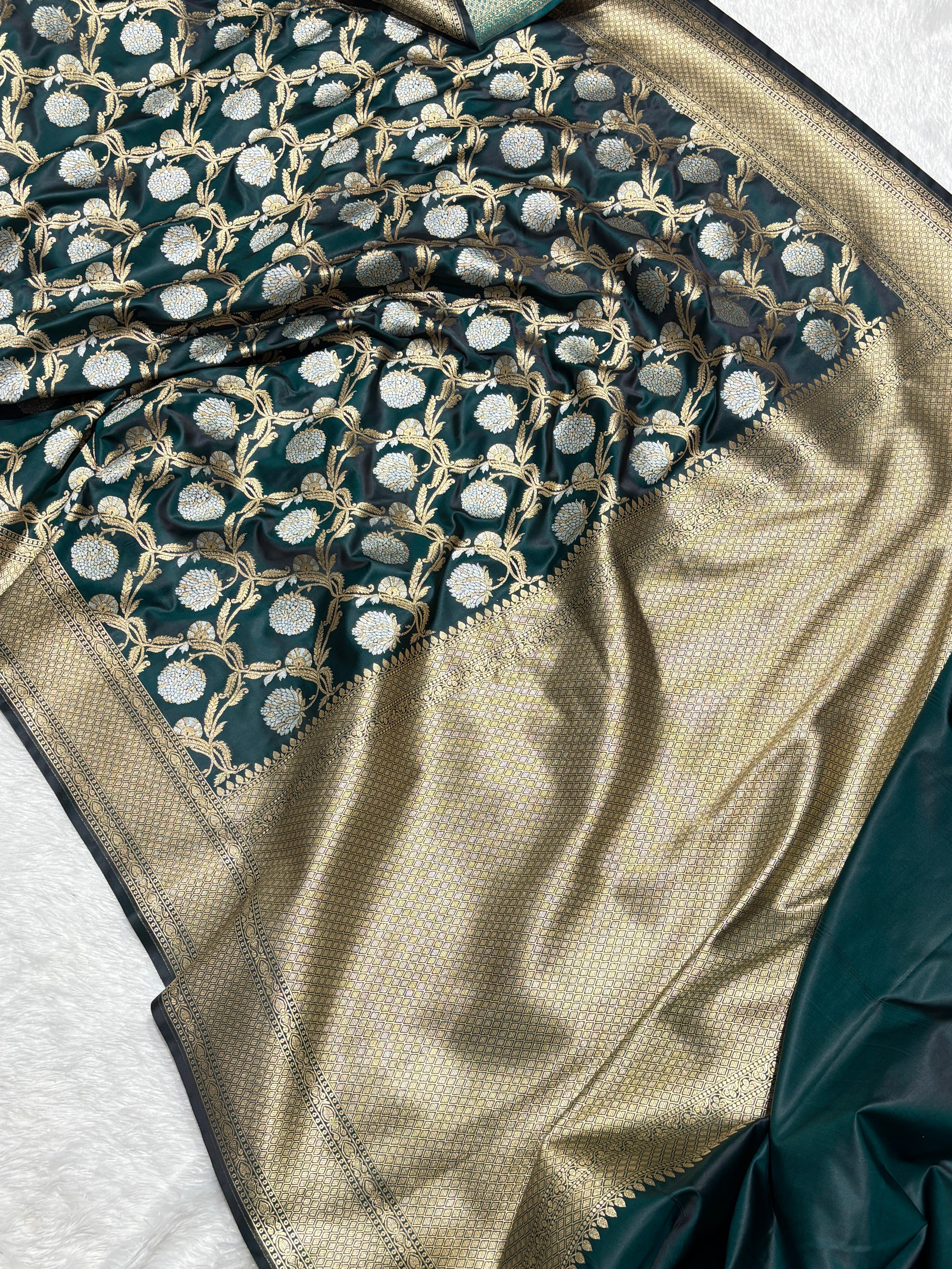 Banarasi Pure Mashroo Silk Saree - Yellow,Green,Red and more