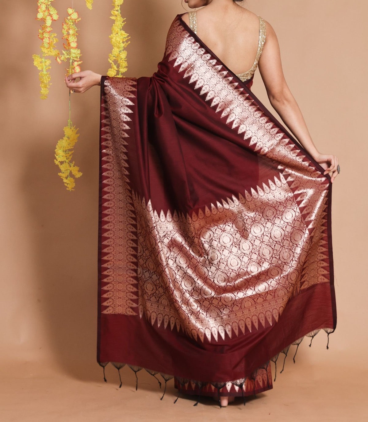 Banarasi Katan Silk Saree -Red, Black, White, Pista Green, Pink, Peach, Blue.