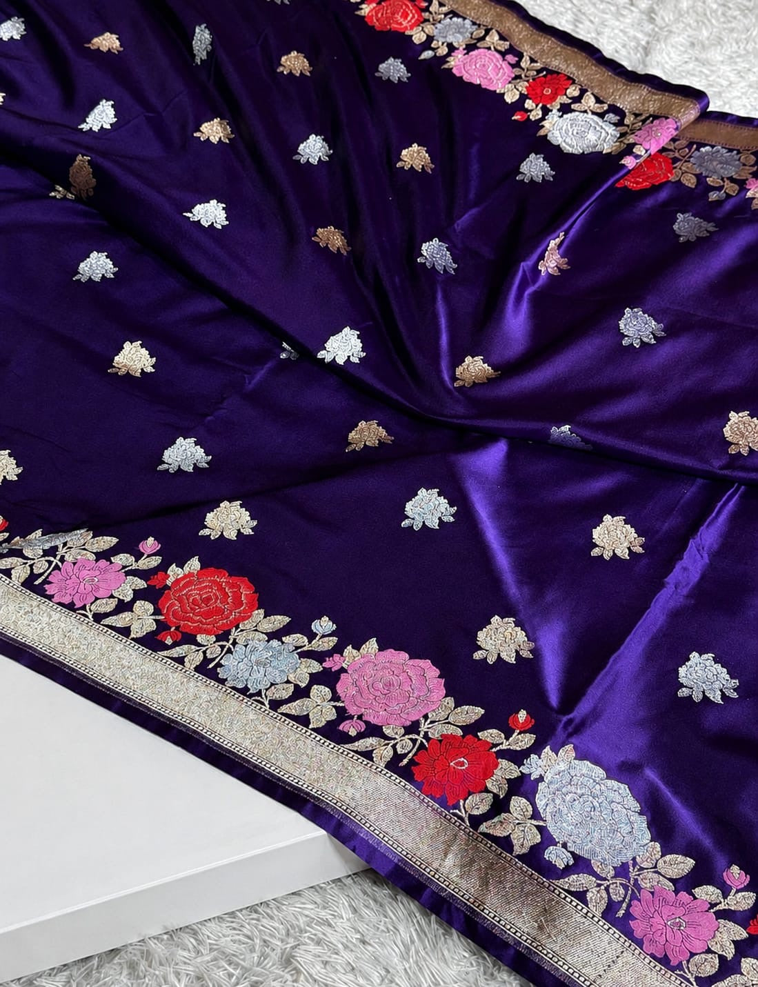 Banarasi Pure Mashroo Silk Saree - Yellow,Green,Red and more