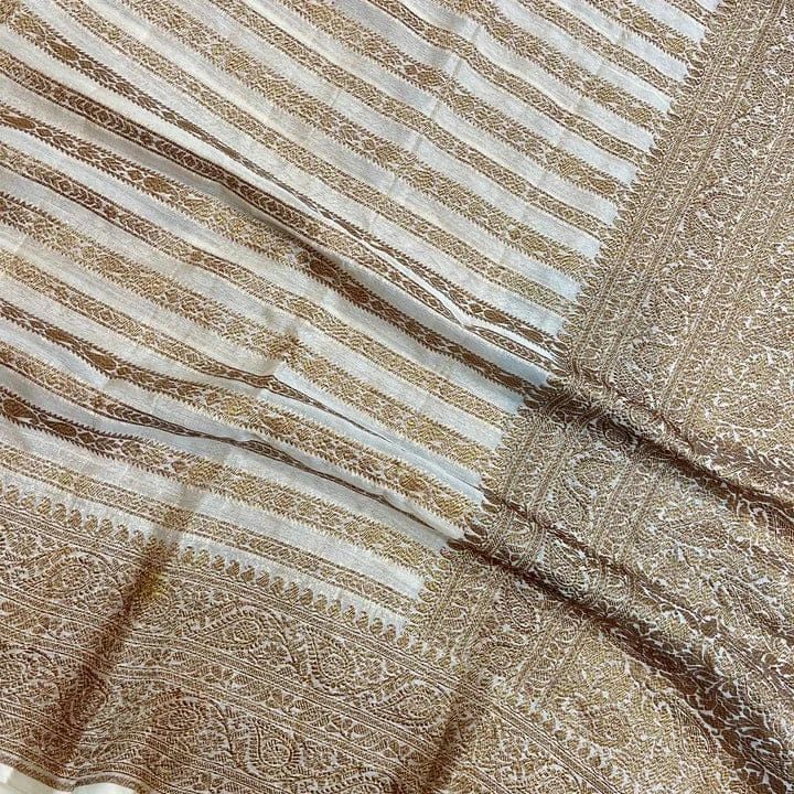 Banarasi Semi Georgette Silk Saree With Rich Jari Woven Pallu - Yellow, Pink, White, Black and Maroon