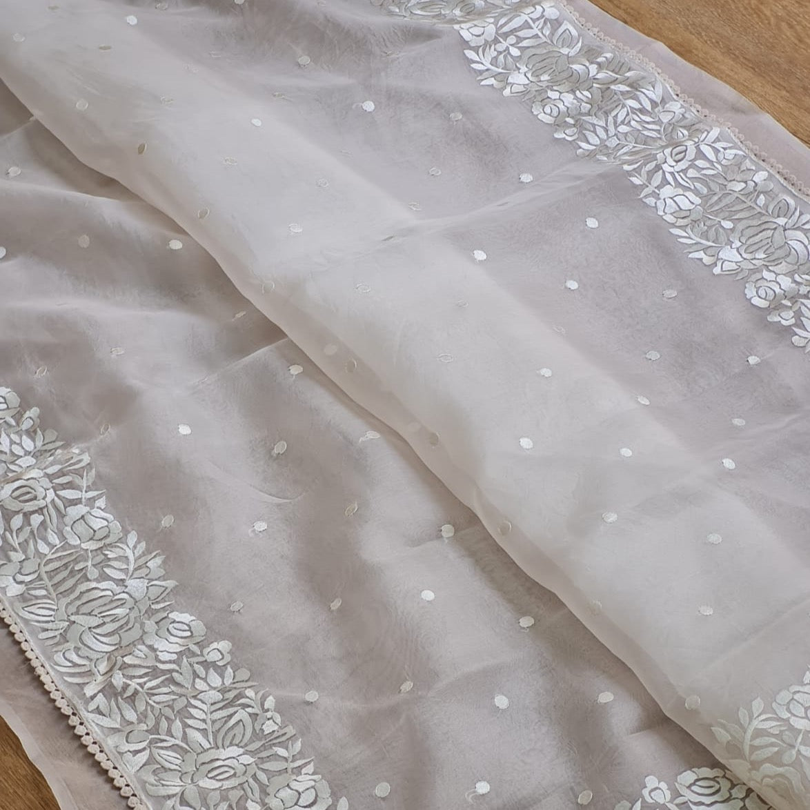 Banarasi Organza Sarees With Resham Embroidery - Green, Yellow, Blue