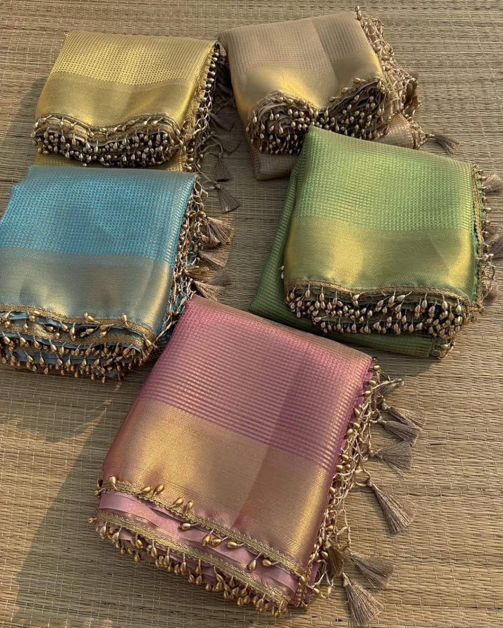 Banarasi Tissue Silk Saree With  Lace