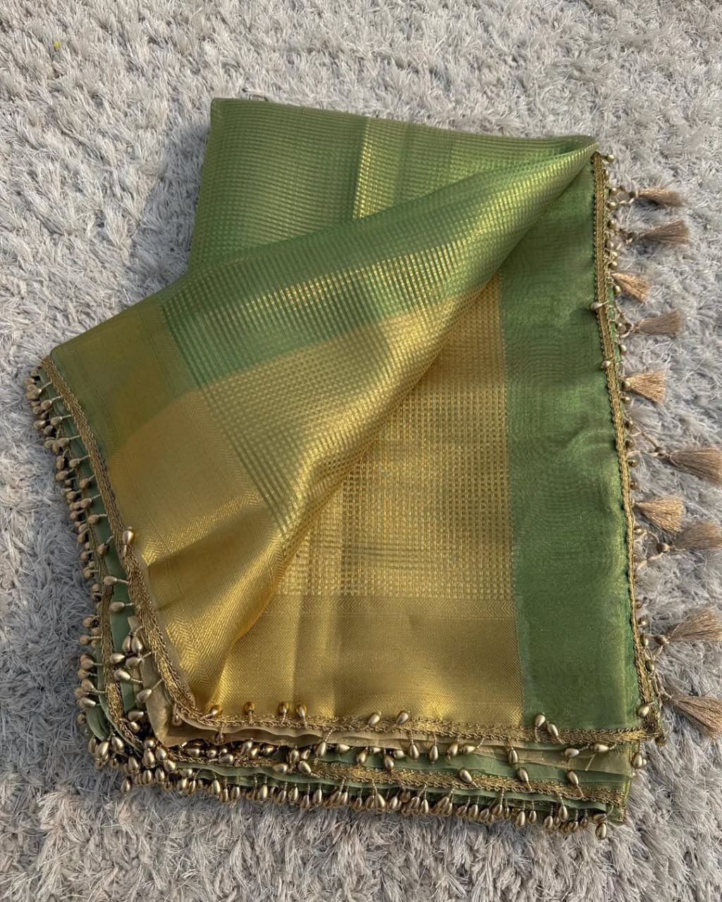 Banarasi Tissue Silk Saree With Lace