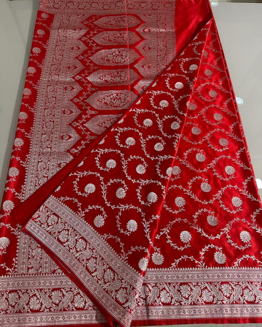 Banarasi Pure Mashroo Silk Saree - Blue, Voilet, Green and More