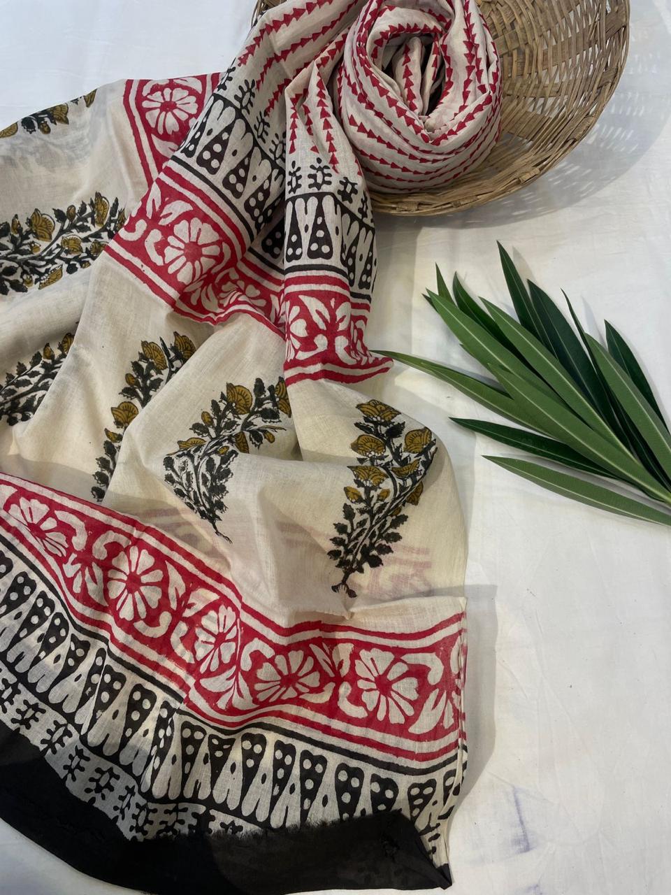 Cotton Mul Fabric Dupattas with Prints