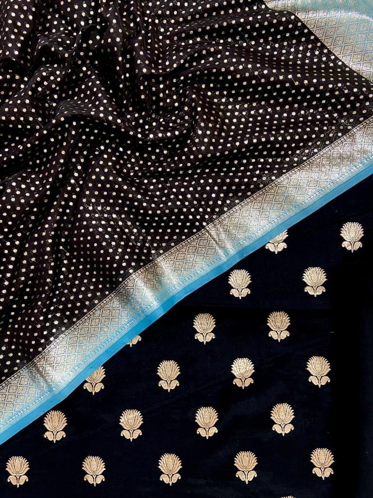 Banarasi unstitched Suit Material - Pure Mercerised Lorex Weaving