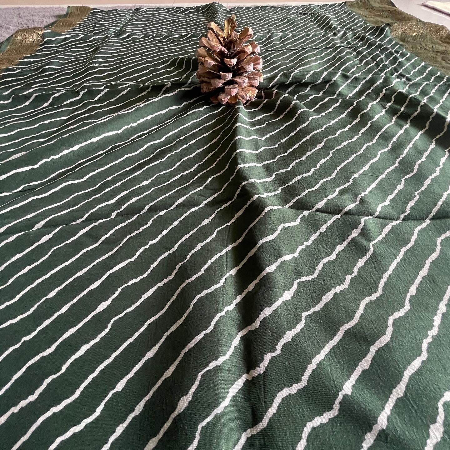 Dola Silk With Leheriya Print- Bottle Green, Red, Hot Pink, Rani Pink, Blue