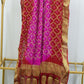 Pure Georgette Banarasi With Fine Bandhej Work Dupatta - Pink and Red