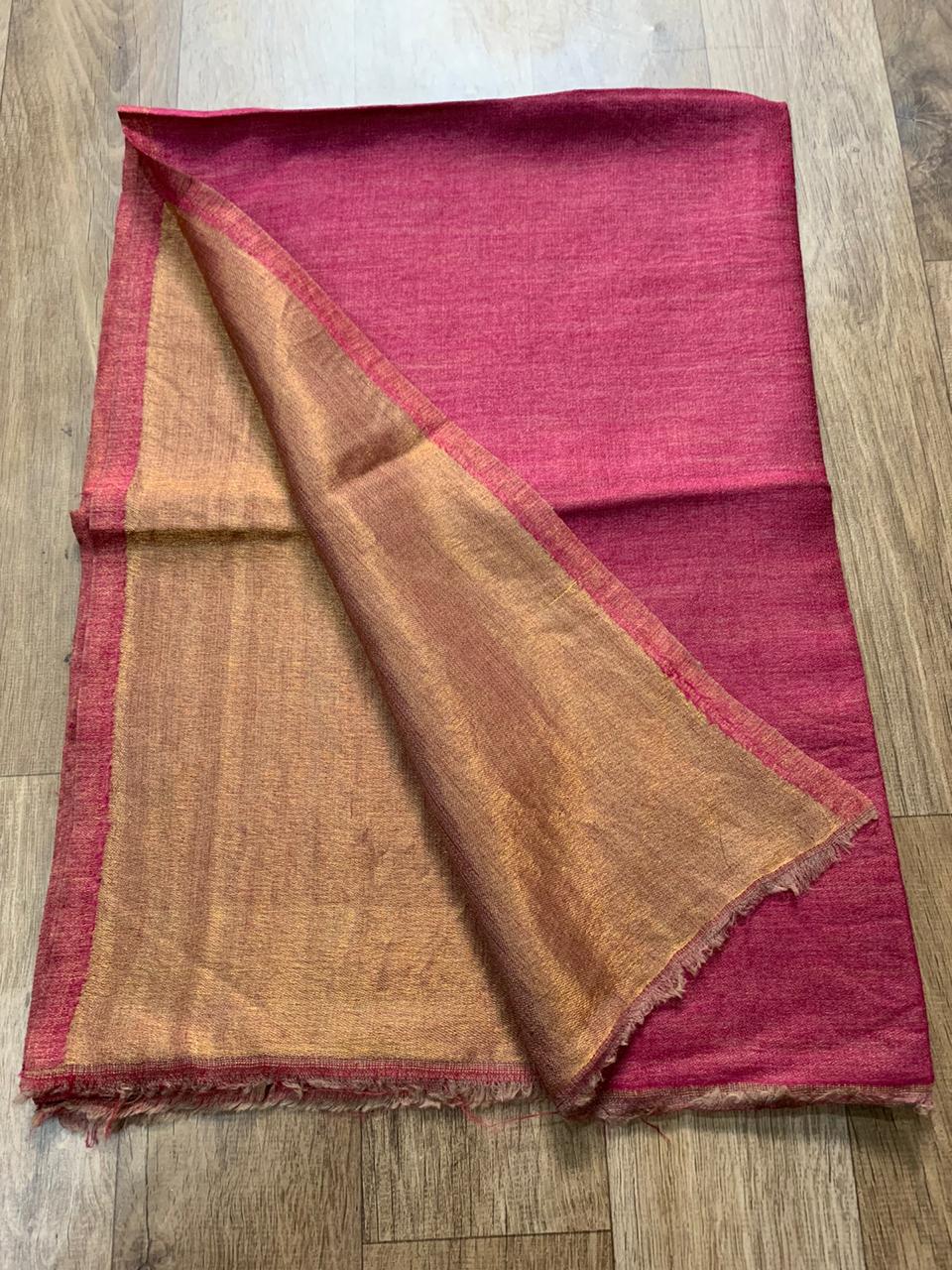 Pashmina Fine Wool Reversible Stole - Golden (various colors)