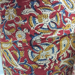 Cotton hand block Kalamkari kurta fabric and dupatta