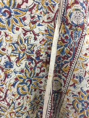 Cotton hand block Kalamkari kurta fabric and dupatta