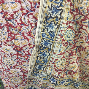 Cotton hand block Kalamkari kurta fabric and dupatta - Design 2