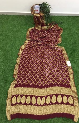 Pure Georgette Bandhani Ghatchola Dupatta