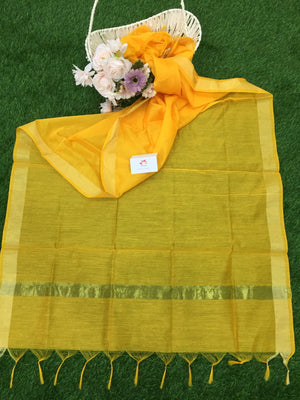 Cotton Silk Dupatta With Zari Border