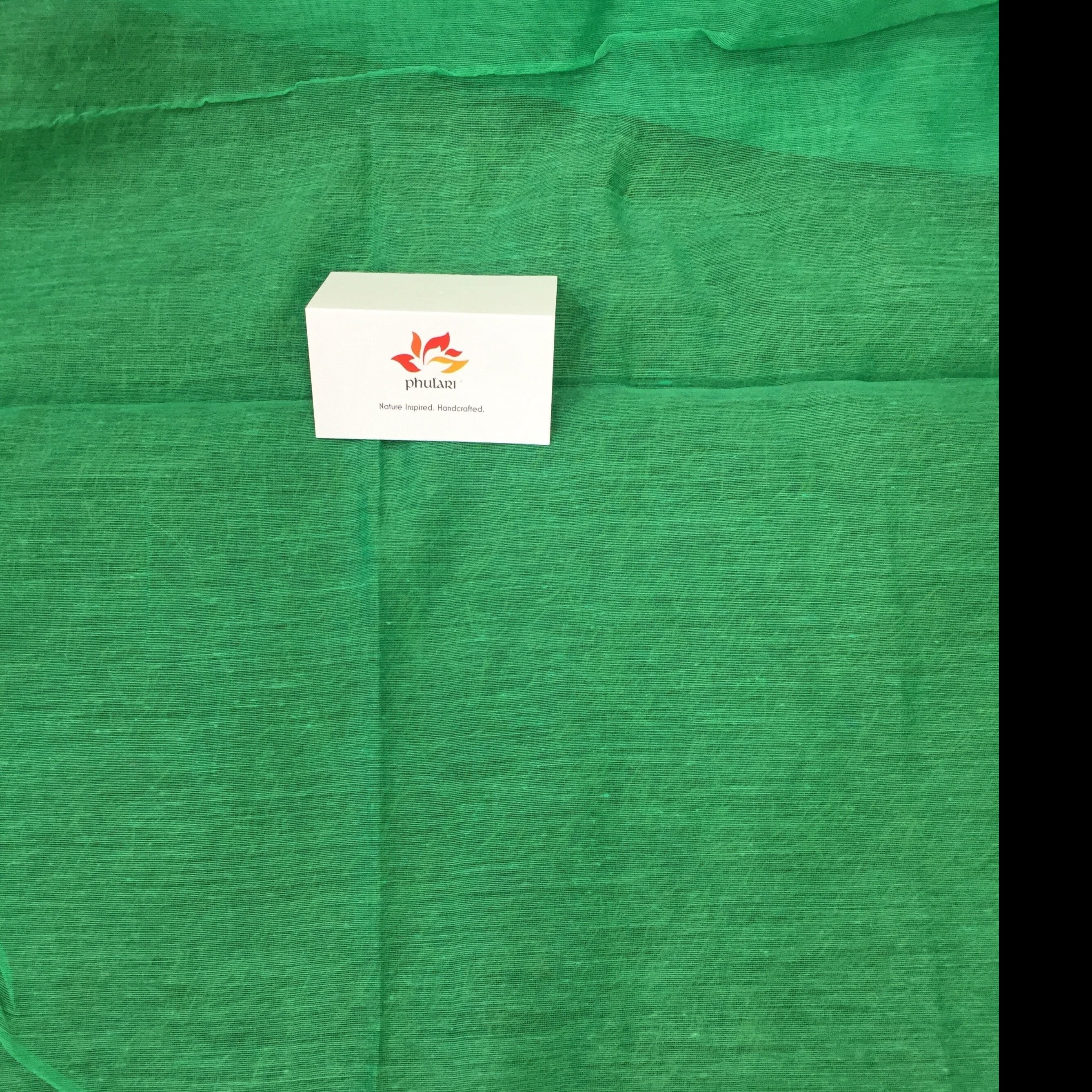 Cotton Silk Dupatta With Zari Border - Green