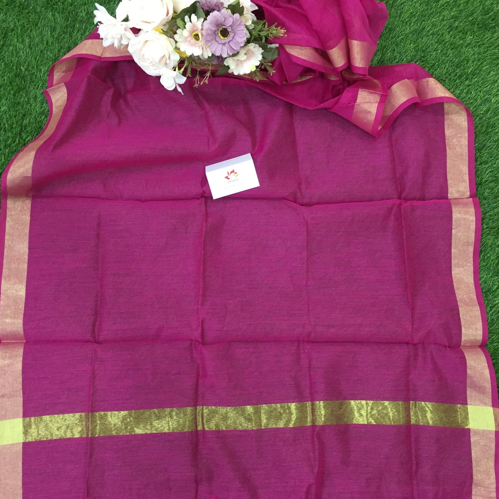 Cotton Silk Dupatta With Zari Border