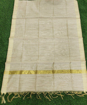 Handloom cotton silk with zari border dupatta