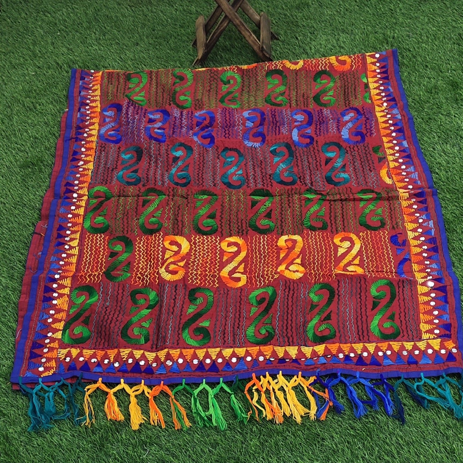 Chanderi hand embroidered dupatta