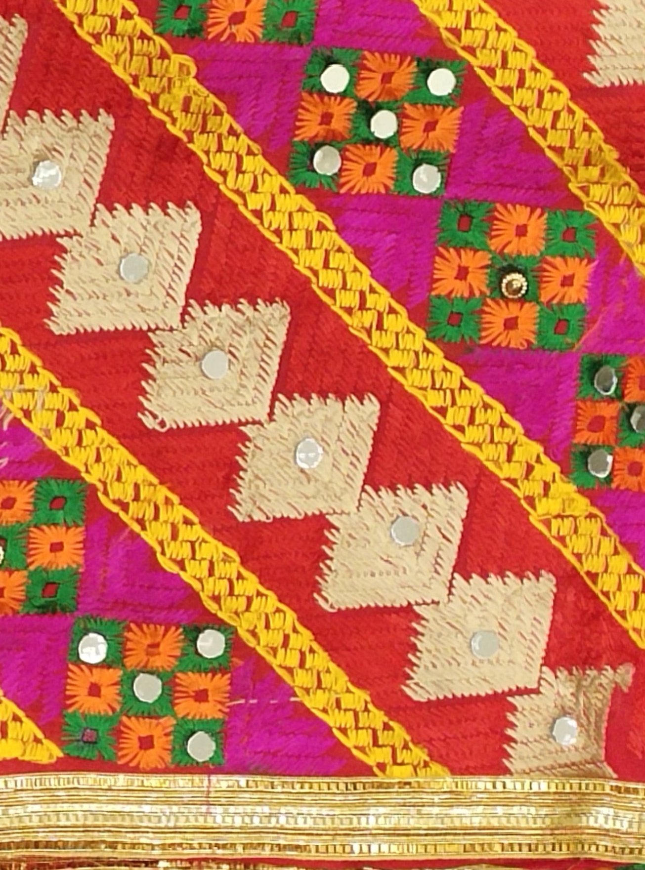 Festive Phulkari Chinnon Dupatta  - Multicolor2