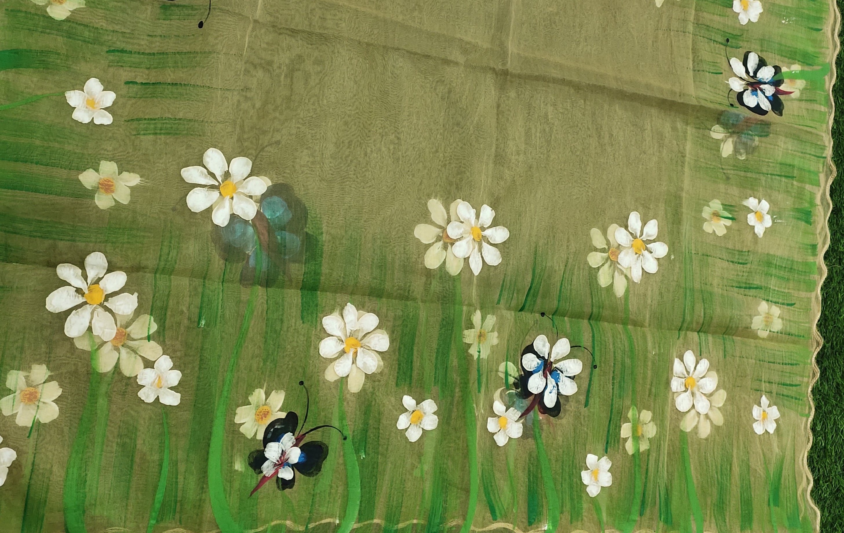 Organza Hand-painted Dupatta