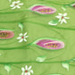 Organza Hand-Painted Saree - Lillies - Light Green