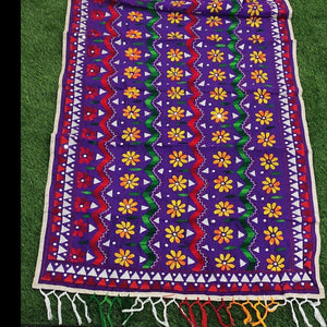 Chanderi Hand Embroidered Dupatta - Jhallar
