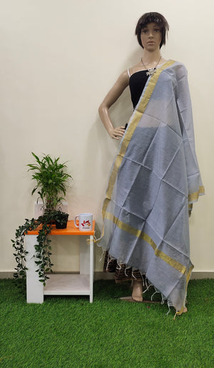 Cotton Silk With Zari Border Dupatta