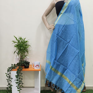 Cotton Silk Dupatta With Zari Border