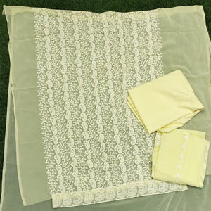 Georgette Chikan Embroidered Salwar Suit Fabric