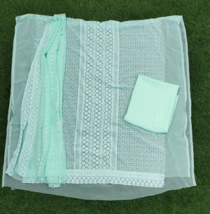 Georgette Chikan Embroidered Salwar Suit Fabric