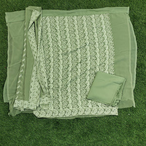 Georgette Chikan Embroidered Salwar Suit Fabric