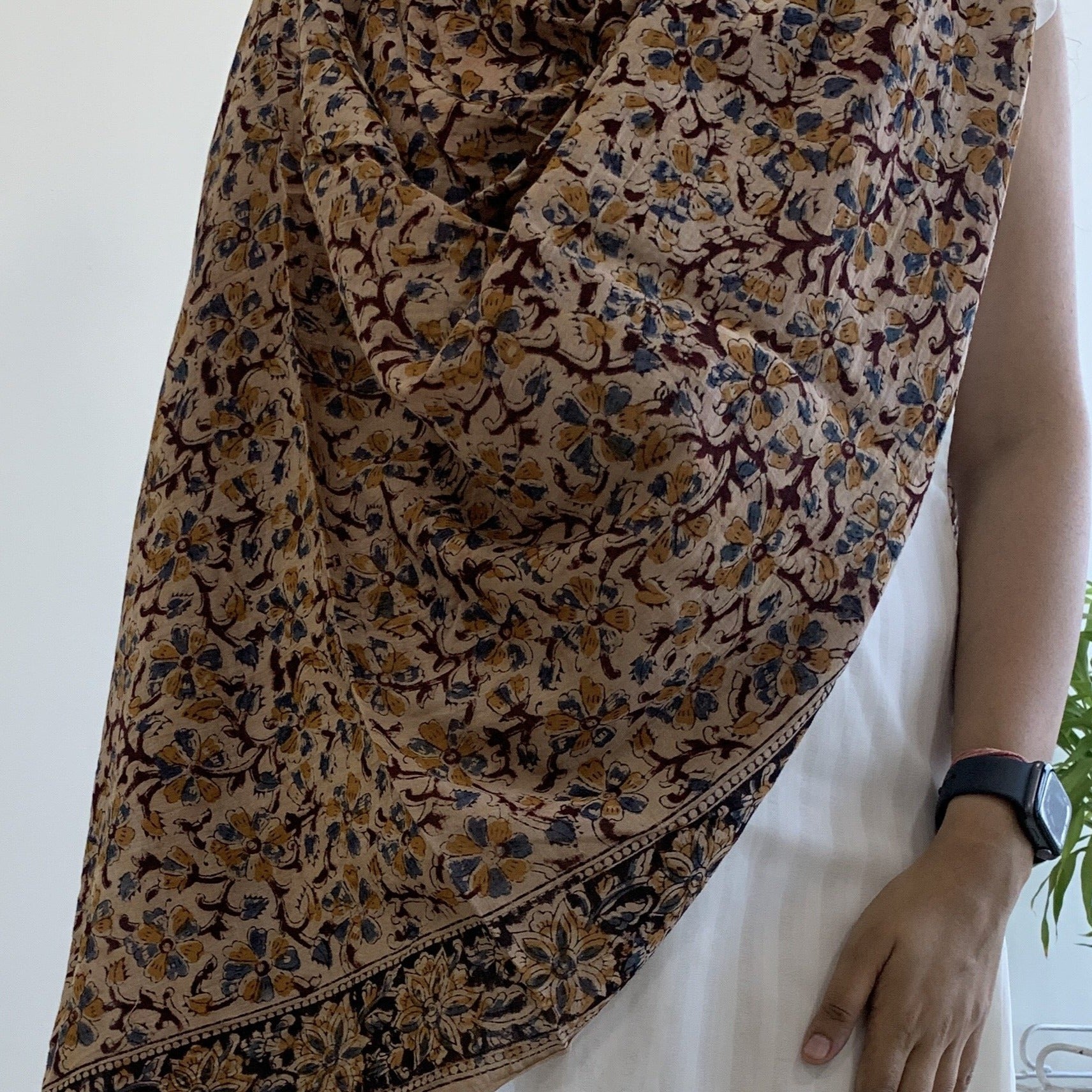 Cotton Hand Block Kalamkari Dupatta