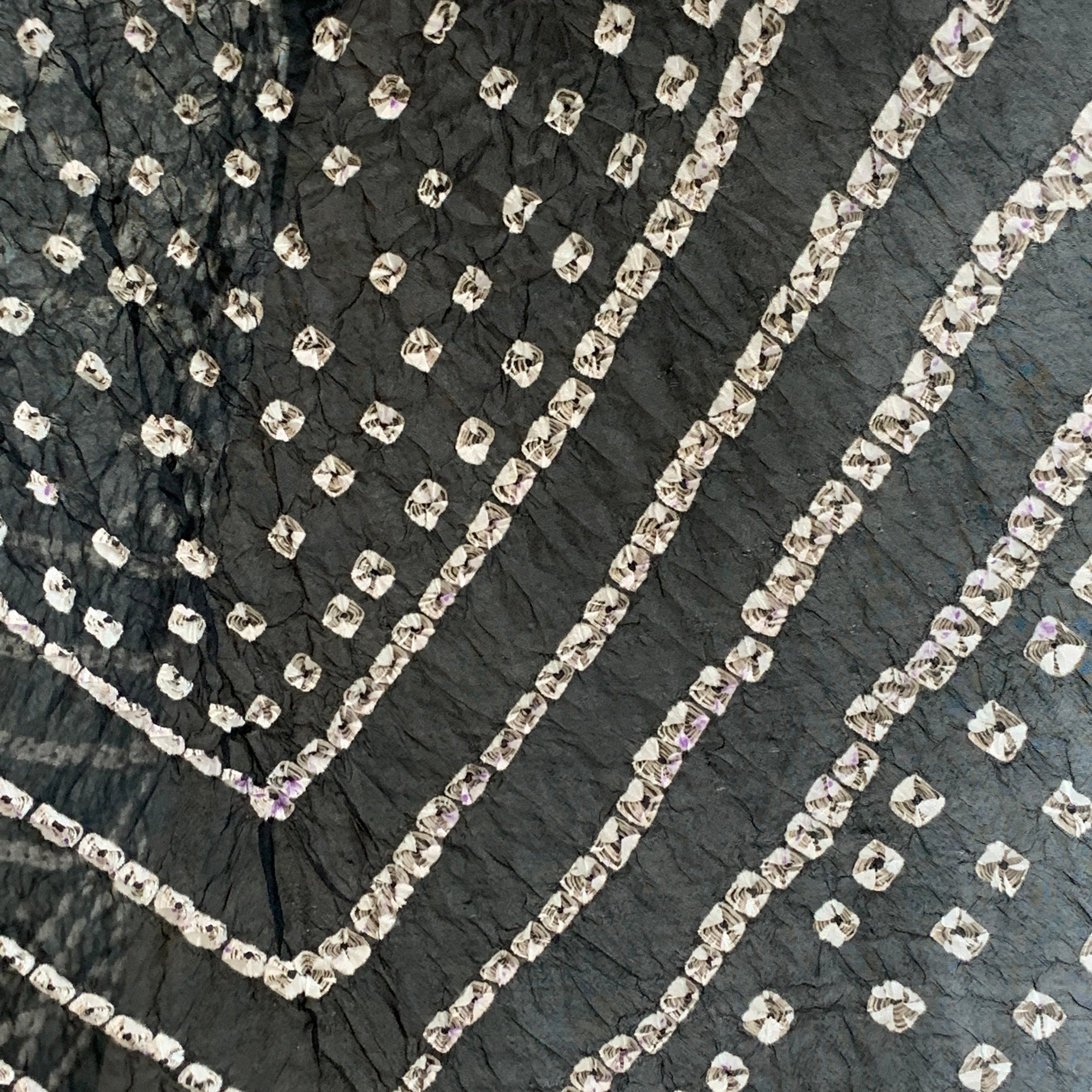 Art Silk Bandhani Dupatta - Black