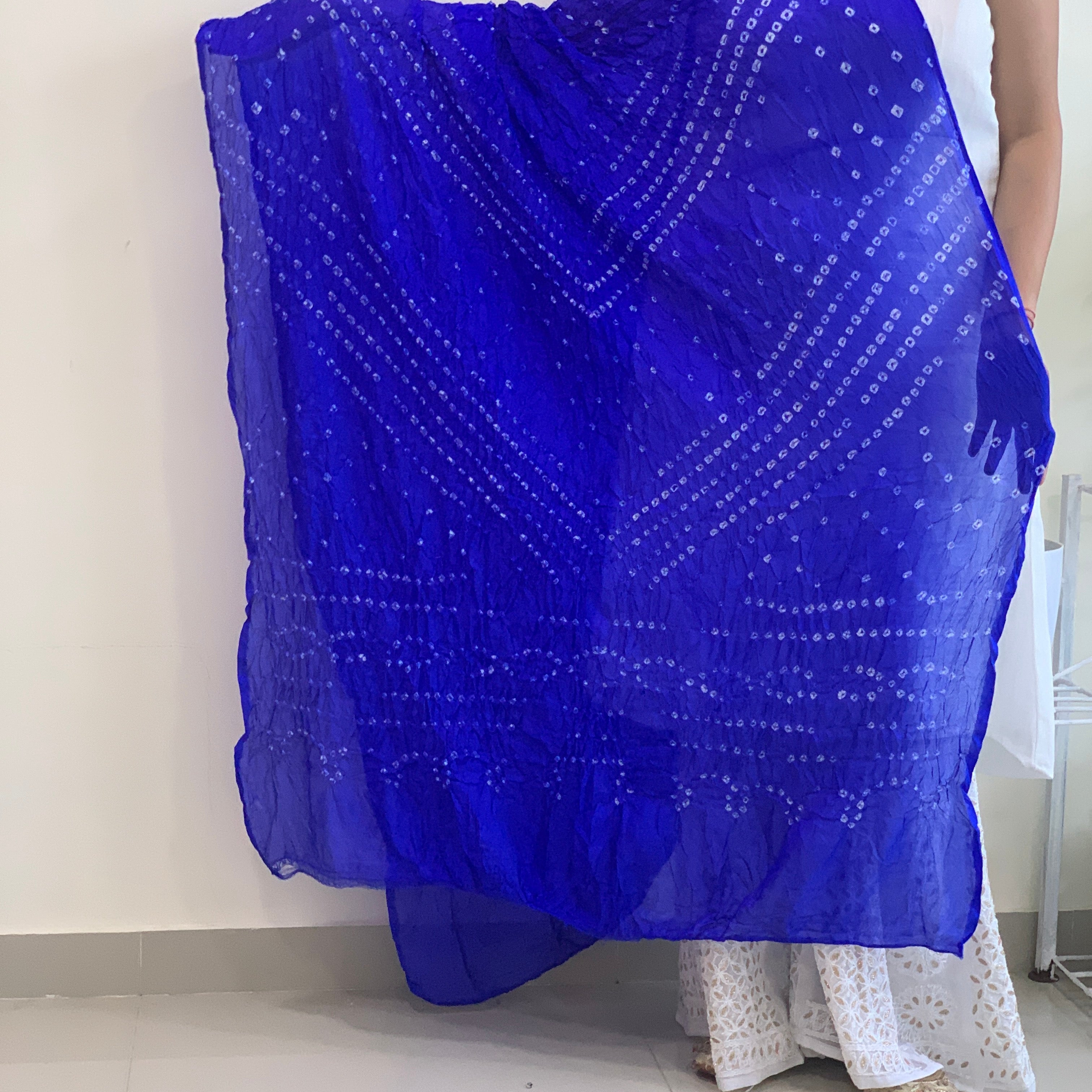 Art Silk Bandhani Dupatta - Blue