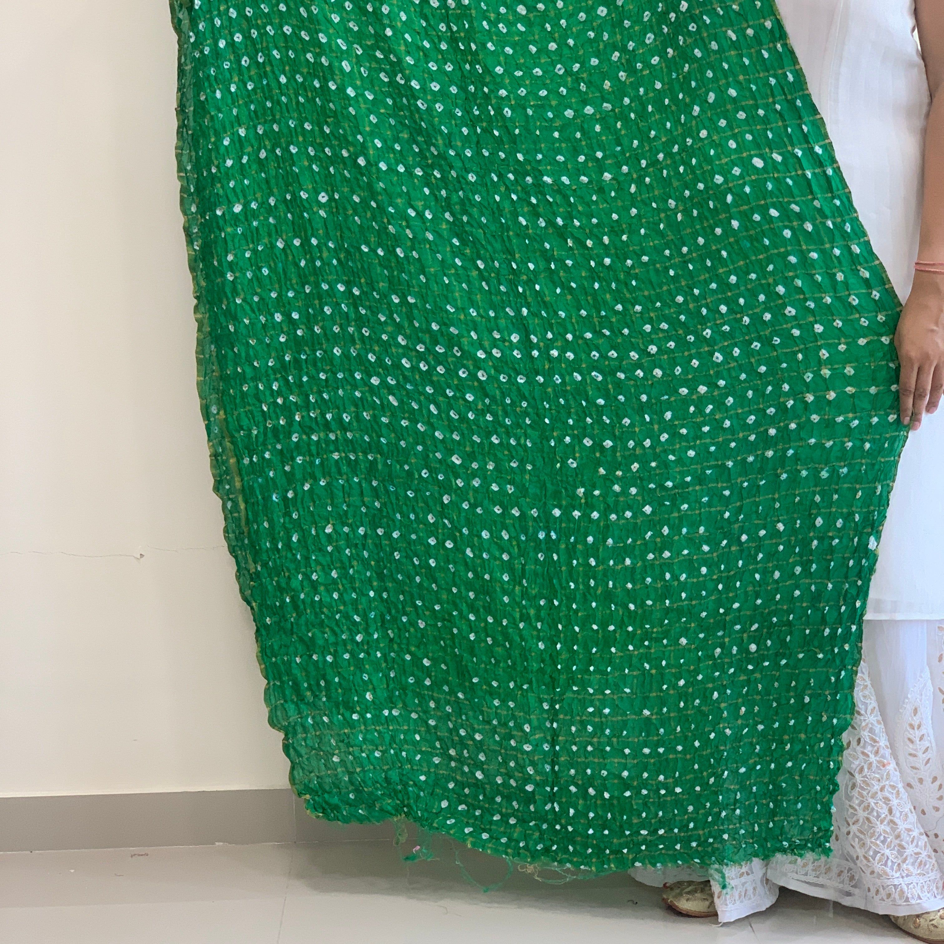 ghatchola check dupatta green