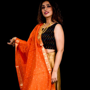 Cotton Silk With Zari Booti Dupatta