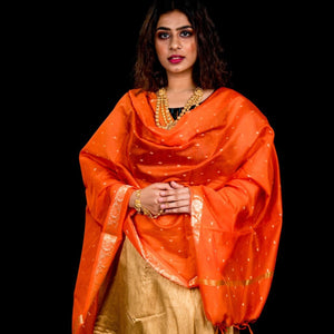 Cotton Silk With Zari Booti Dupatta