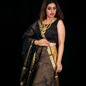 Cotton Silk With Zari Booti Dupatta