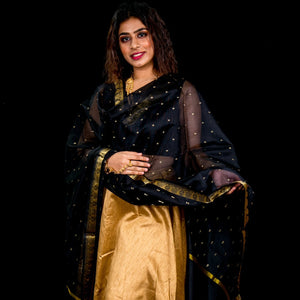 Cotton Silk With Zari Booti Dupatta