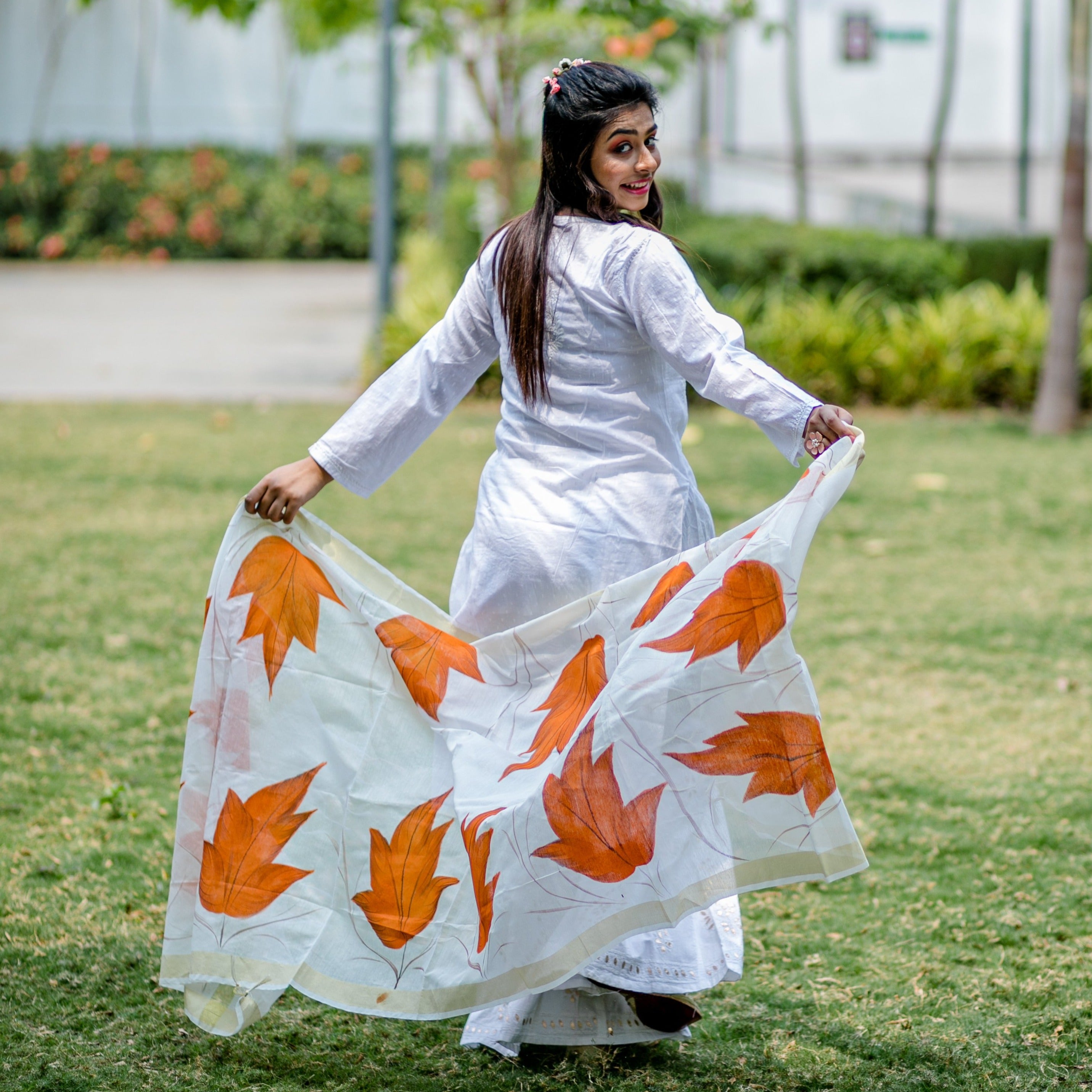 Cotton Silk Hand-painted Dupatta
