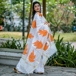 Cotton Silk Hand-painted Dupatta