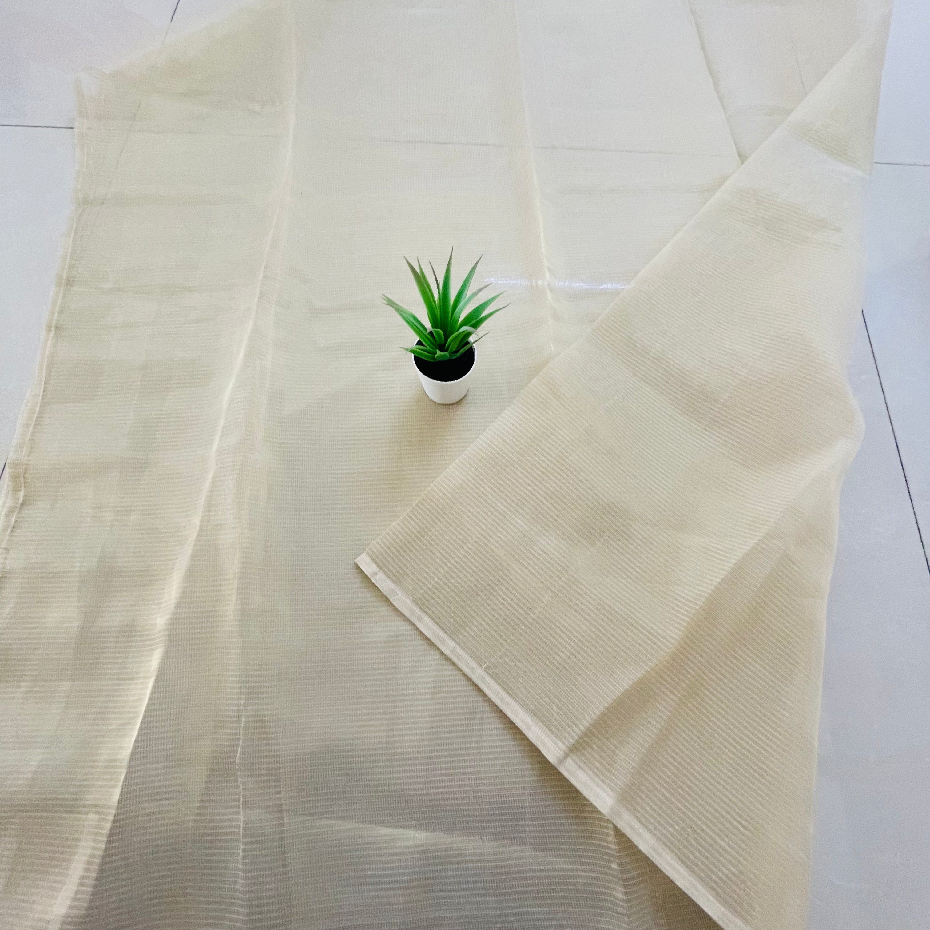 Chanderi Raw Silk Plain Dupatta With Gold Border - Brown