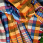 Khesh Saree Handloom Cotton Checks - Orange Blue - Phulari 