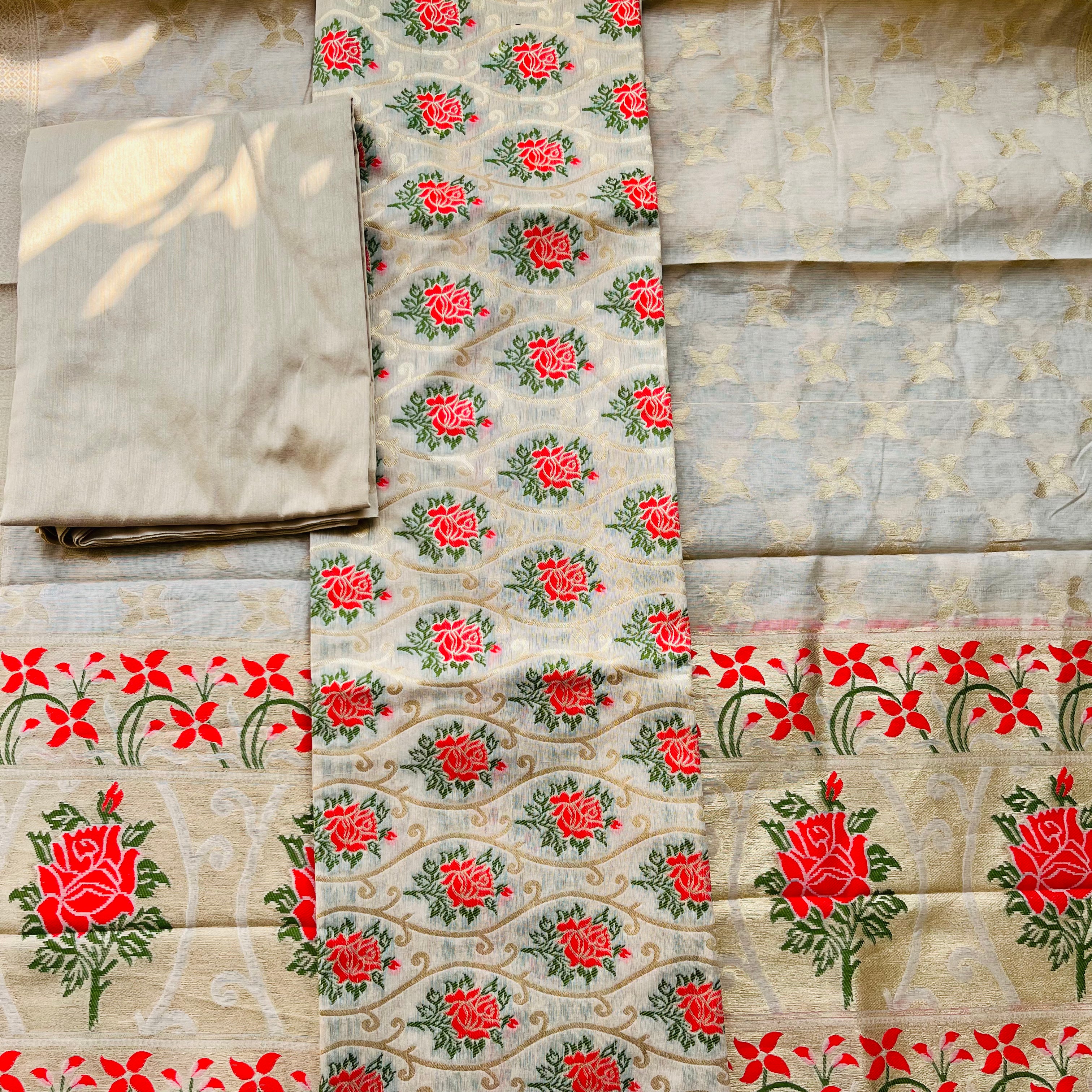 cream bananas meena work salwar kurta suit set