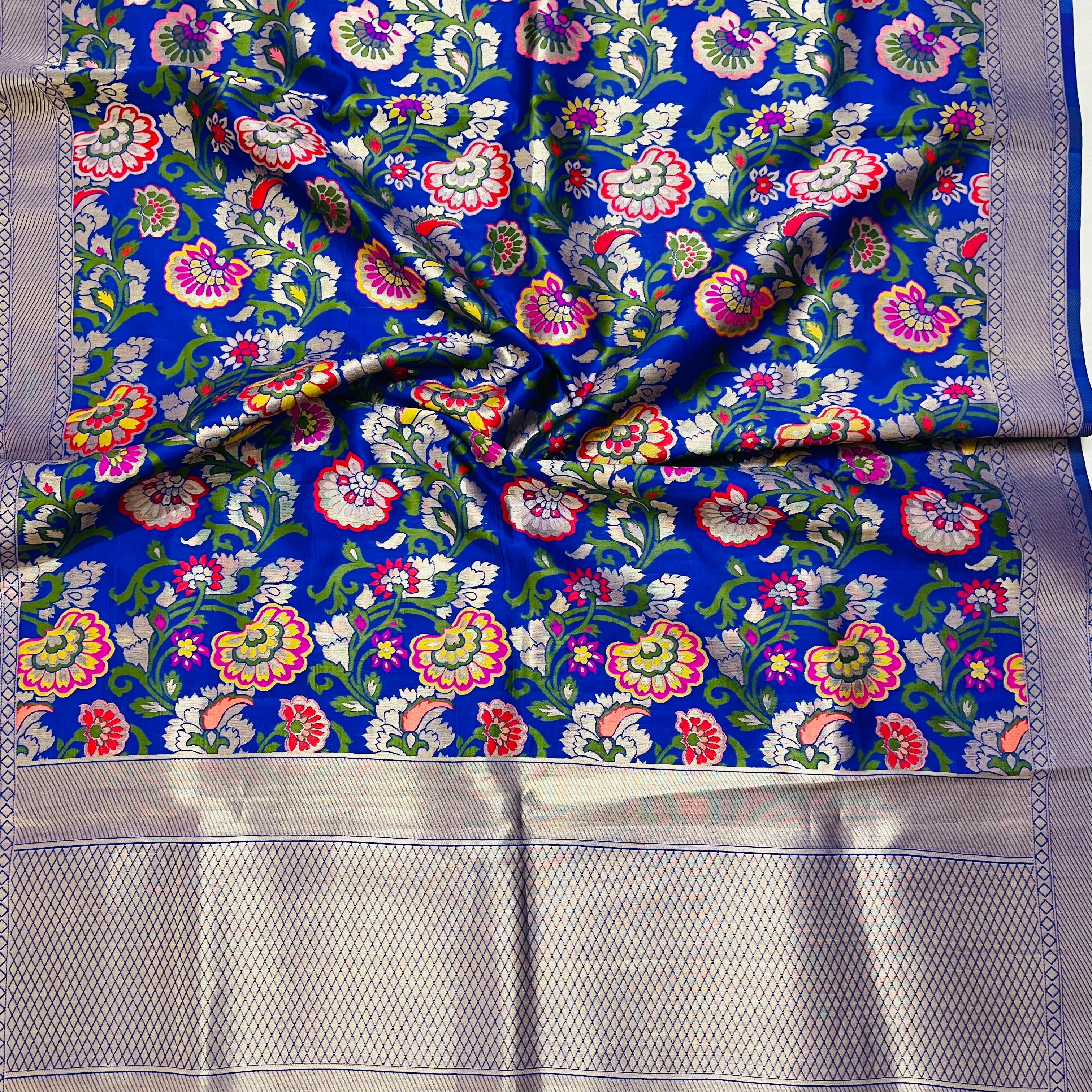 Banarasi Kimkhaab Dupatta with woven Jari - Blue