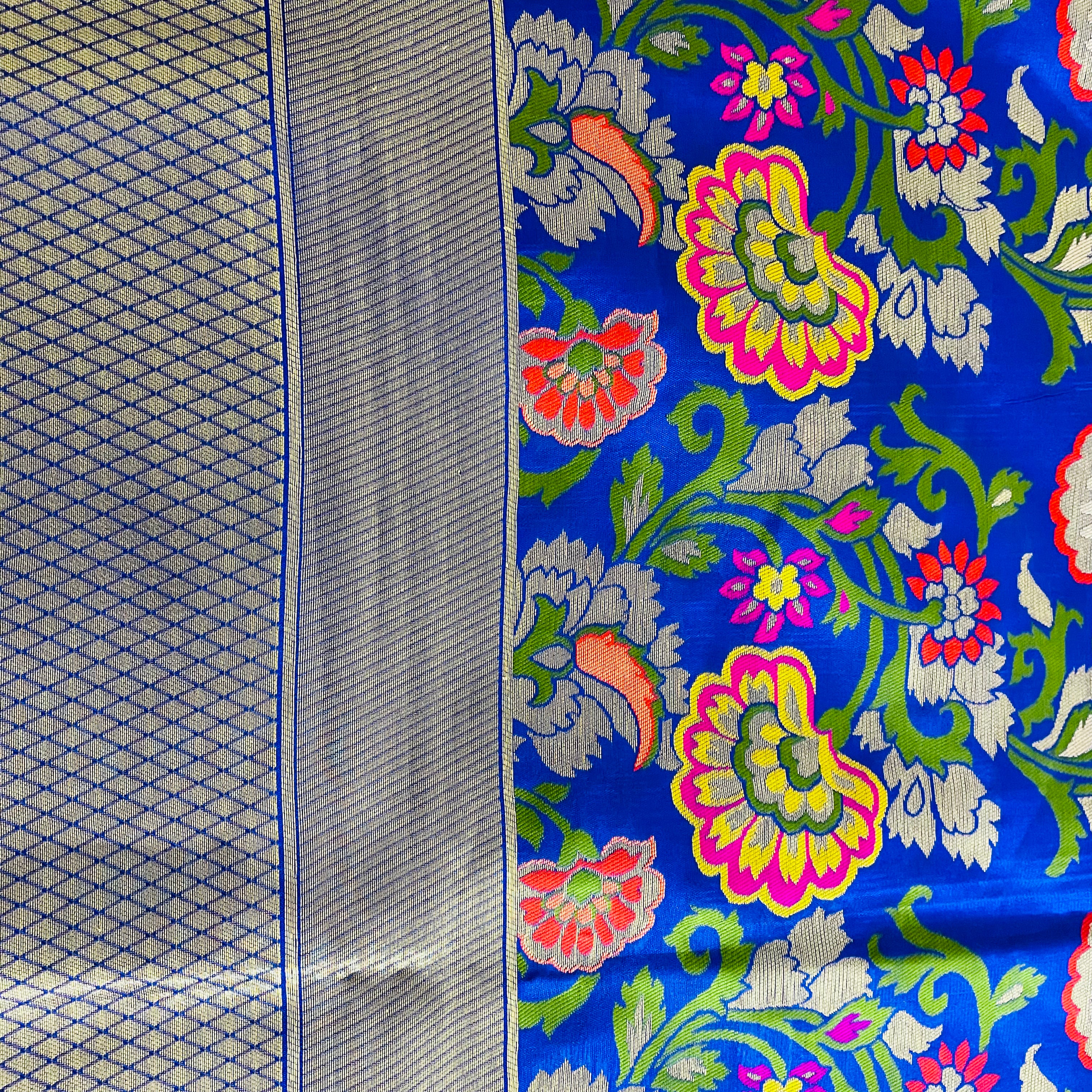 Banarasi Kimkhaab Dupatta with woven Jari - Blue